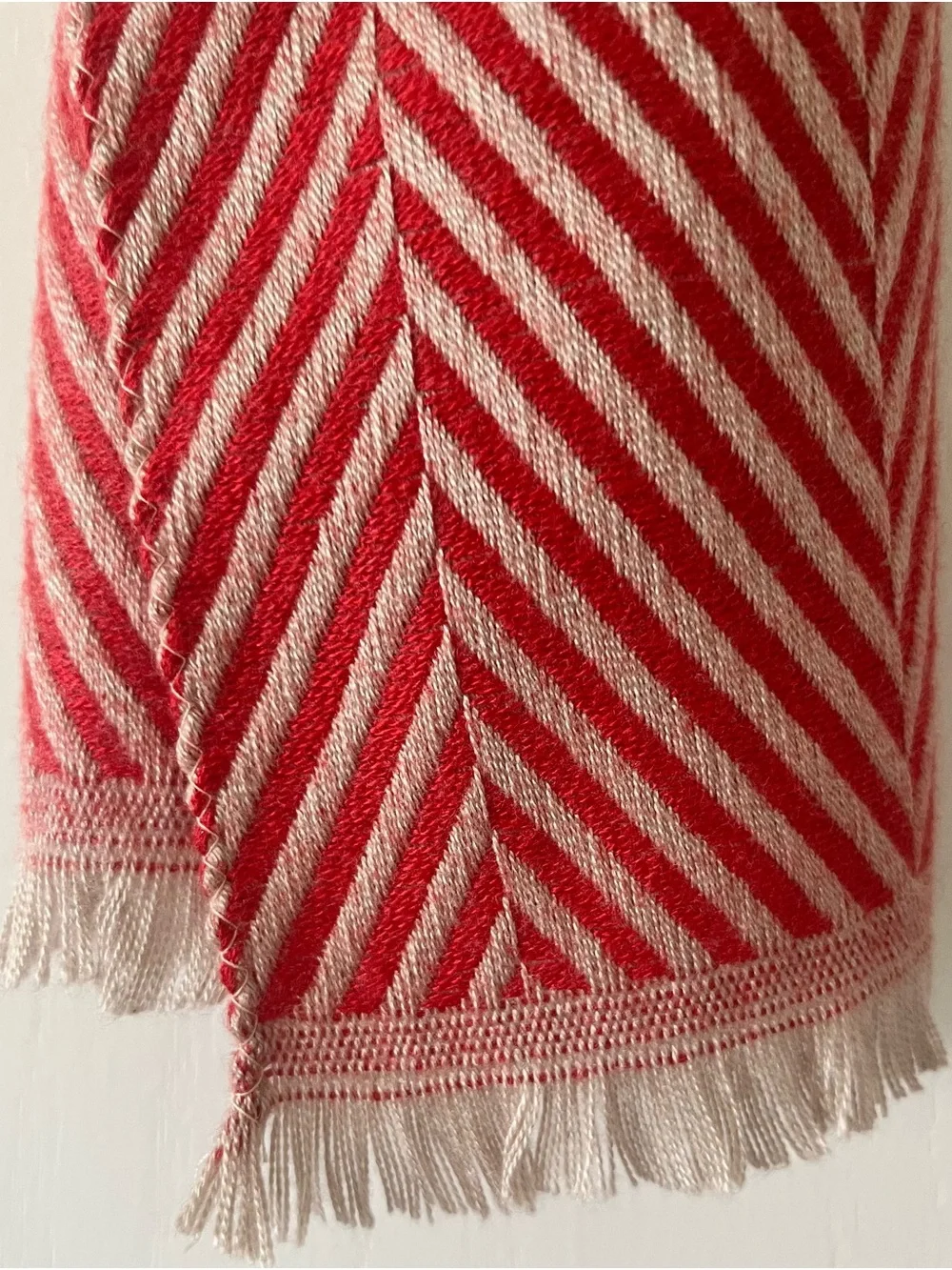 Nepal Artisan Chevron Scarf – NWOT, Super Soft 77” Fringe Wrap
